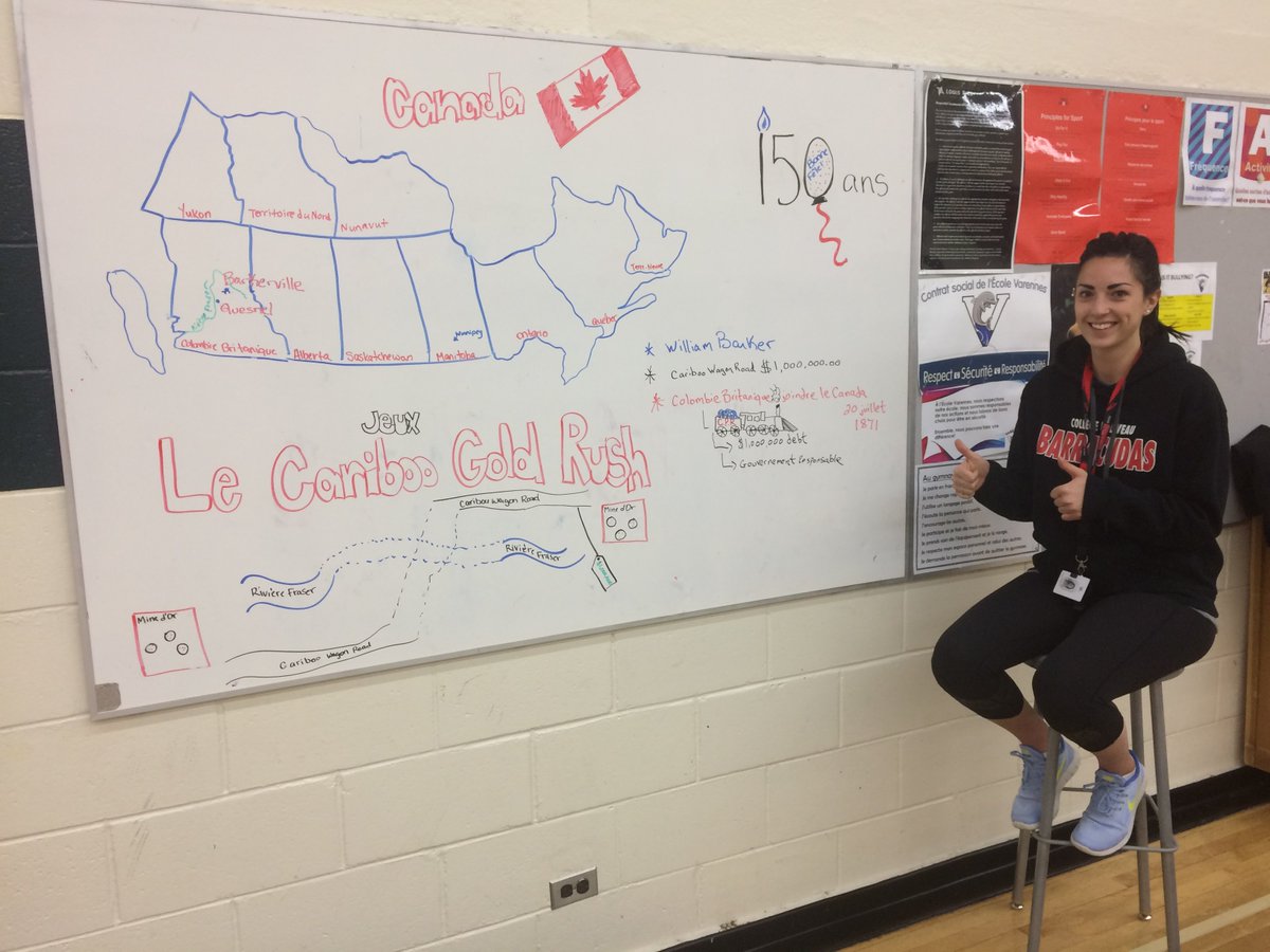 VarennesPE's tweet photo. Thanks @Routhier_PhysEd for the awesome drawing of Gold Rush History on Bulletin Board!!! https://t.co/nzKQv2kAd2