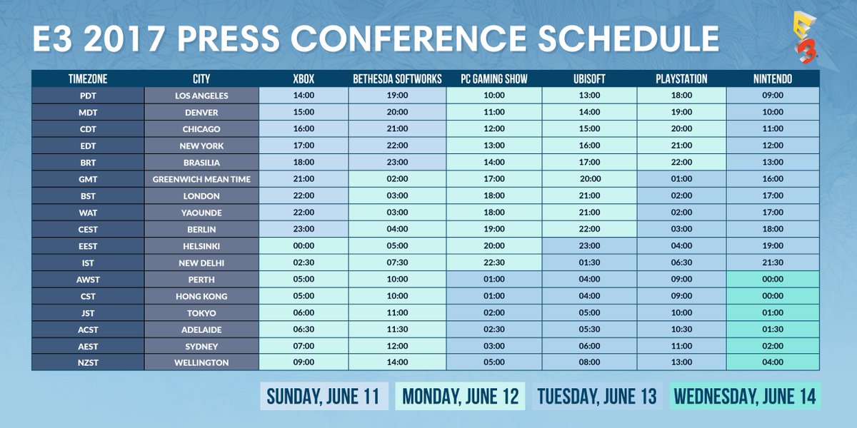 E3 Press Conference Schedule SEAGM News