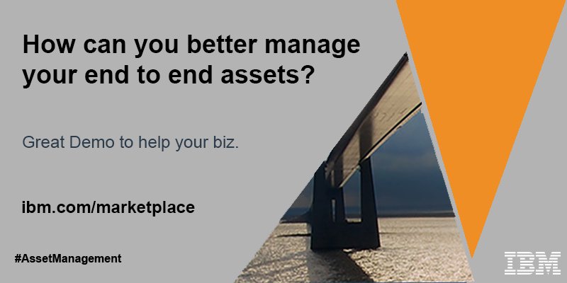 HelenaBronswyk's tweet photo. How can you better manage your end to end assets?  Great Demo to help your biz.#AssetManagement  https://t.co/tDg9j7VE9F  #IBMMarketplace https://t.co/XOt9zw354R