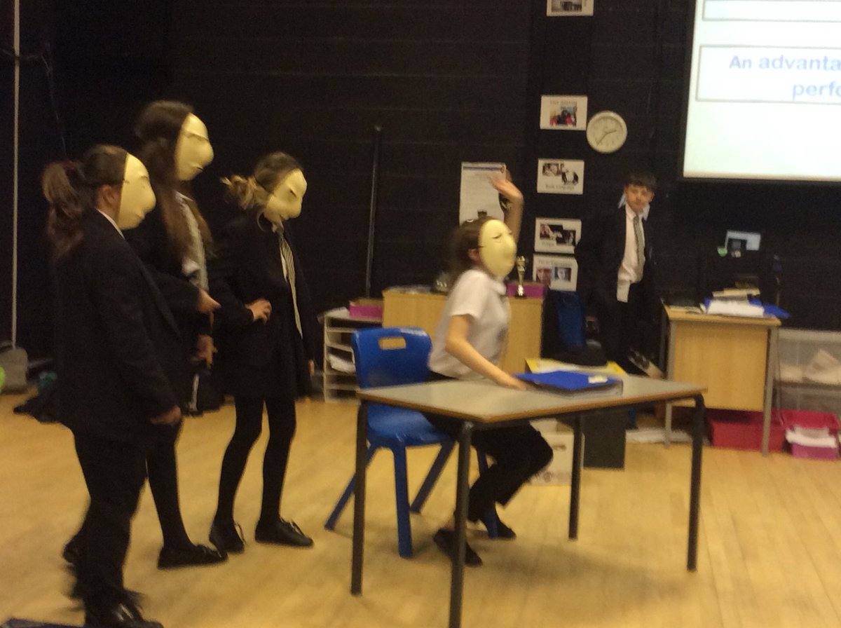 CastlefordDrama's tweet photo. Brilliant preparation for year 8 mask assessments next week!! #talent #maskperformance #trestlemasks https://t.co/KD97Q7OLXz