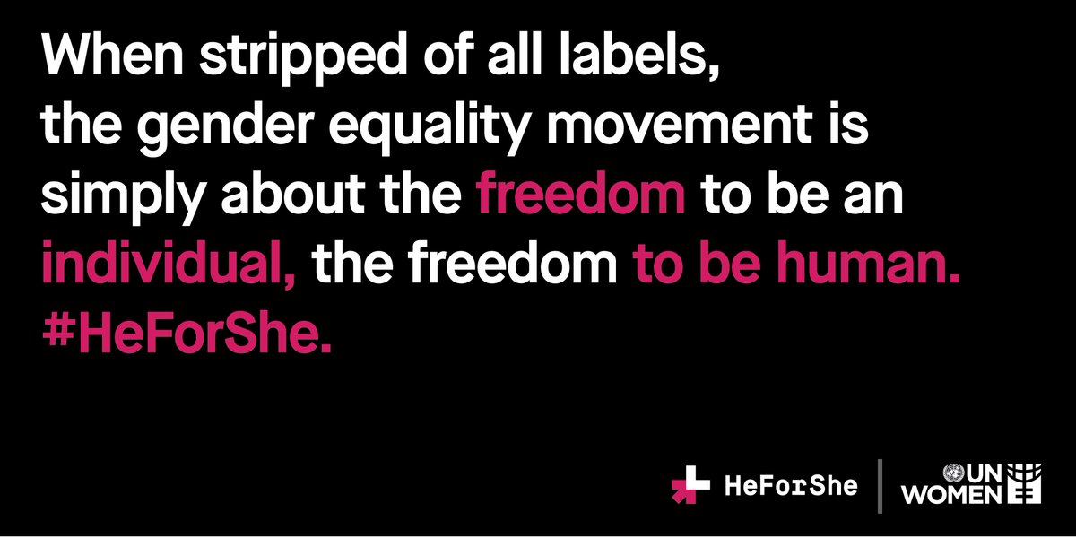 HeForShe's tweet photo. In a gender equal world, we all have the freedom to be who we are. Make the #HeForShe commitment at https://t.co/FEDLQRkI5M https://t.co/rrAHtJts6f