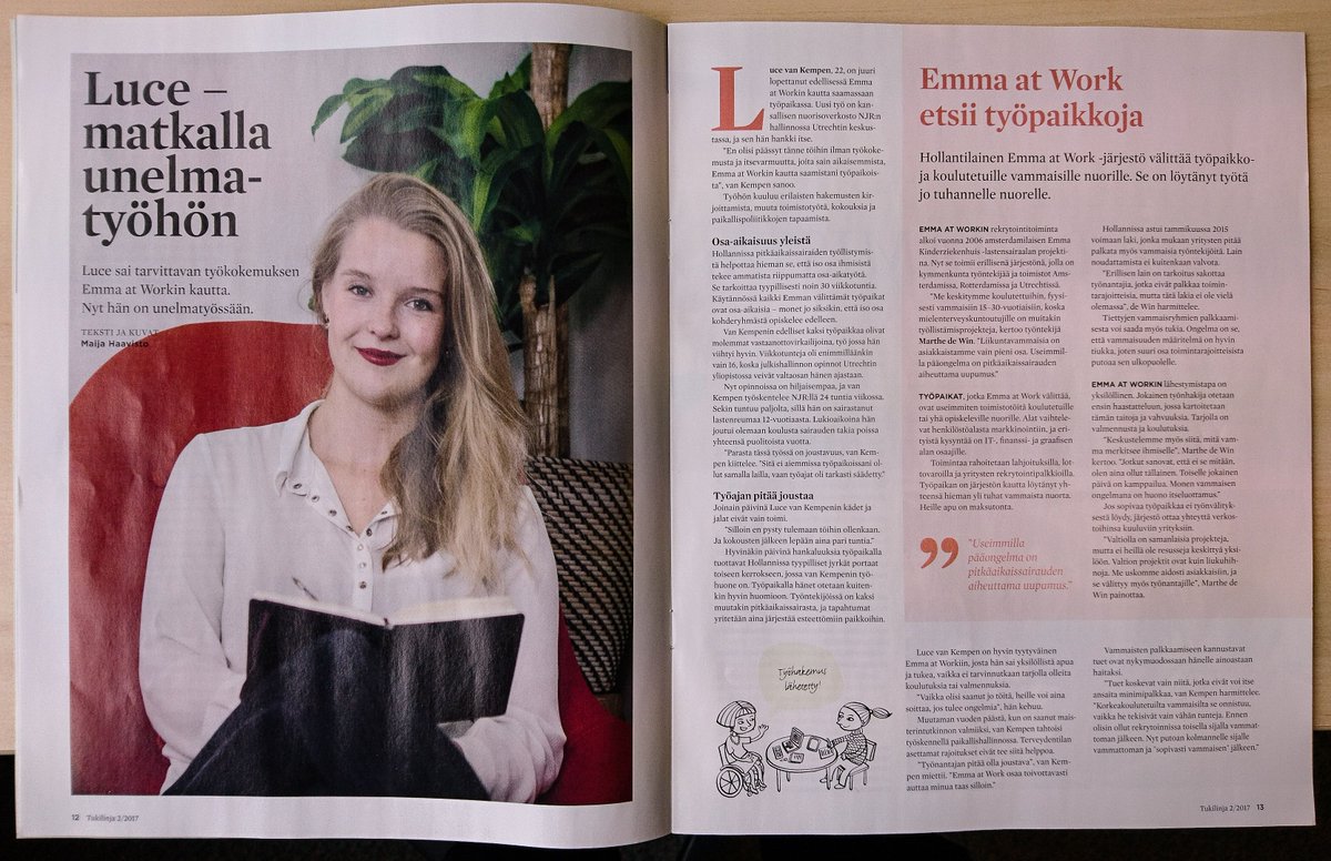 Hoe leuk, <a href="/emmaatwork/">Emma At Work</a> in #Deens #magazine. In #Denemarken is geen #organisatie als de onze, zonde! Hopelijk vanaf nu snel! #samenaanpakken