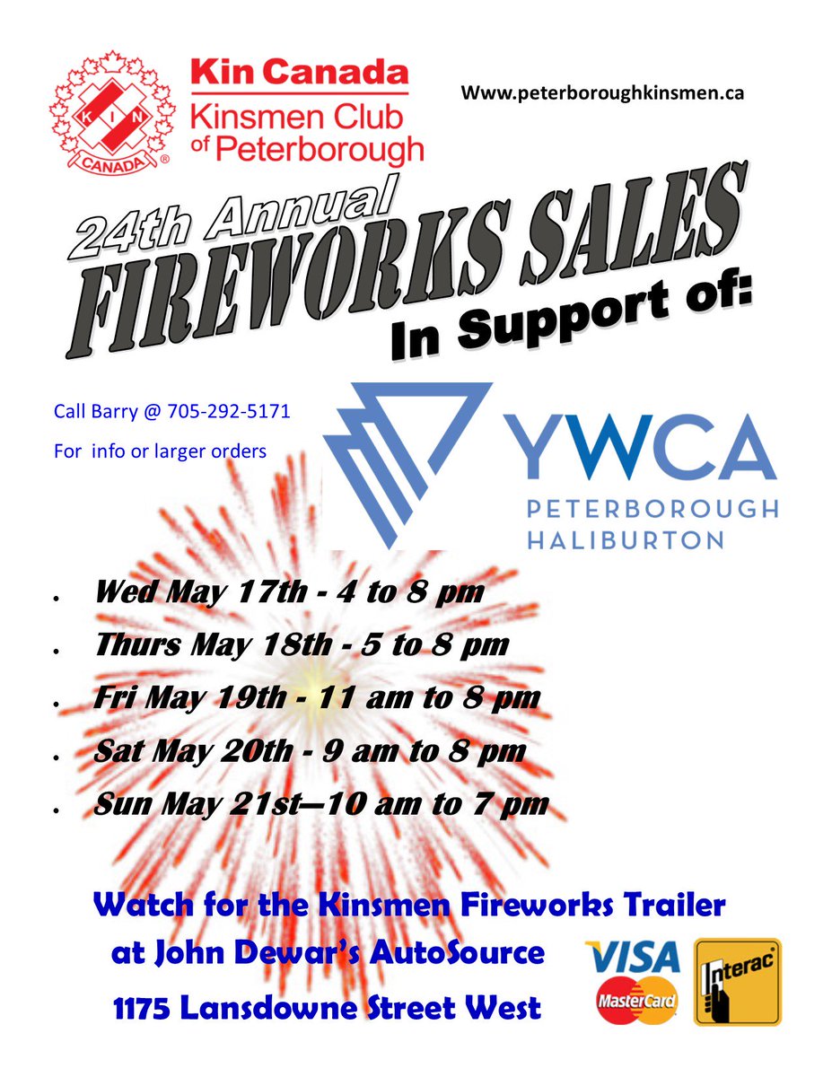 Hey <a href="/Ptbo_Canada/">PTBO_CANADA 🇨🇦</a> ! Stop by &amp; see Dean &amp; Dave tonight! Help support @YWCAPtbo &amp; get your fireworks from <a href="/PtboKinsmen/">Peterborough Kinsmen</a> at <a href="/AutosourcePtbo/">JohnDewarsAutosource</a> #ptbo