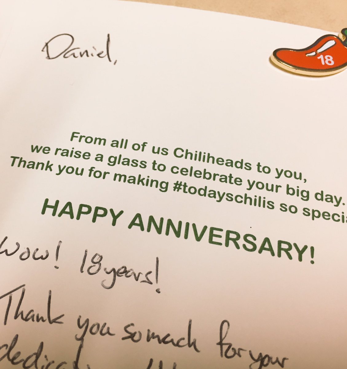 bgreen80's tweet photo. How amazing that I get to present this to one of my team members today!!! #ChilisLove @ChilisJobs https://t.co/sqIkSl9I7T