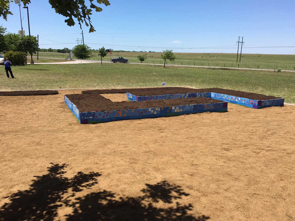 DyerrRob's tweet photo. Mitchell and Texas Sprouts garden project final product.  @GeorgetownISD https://t.co/THXreowkWL
