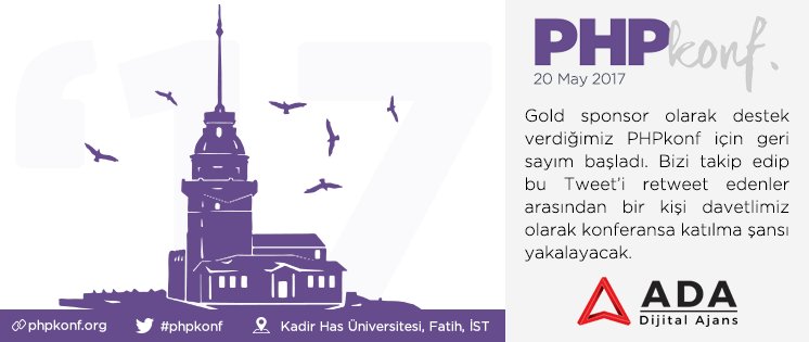 AdaDijitalAjans's tweet image. 19 Mayıs 2017, saat 19:00&apos;a kadar bu Tweet&apos;i retweetleyen takipçilerimiz arasından bir kişi çekilişle PHPkonf davetiyesi kazanacak. #phpkonf