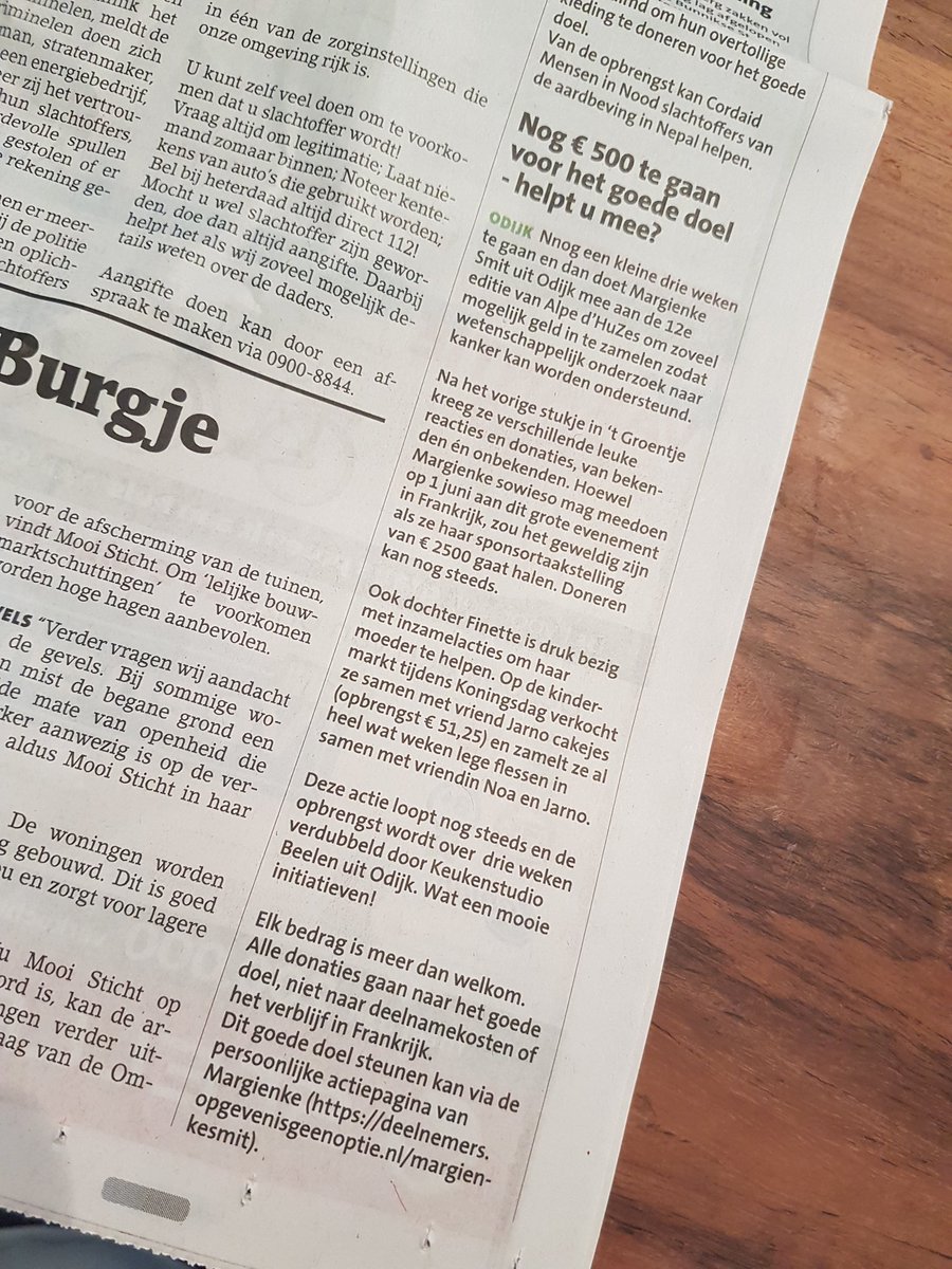 Ben er bijna! Help je mee? Alle donaties voor <a href="/alpedhuzes/">Alpe d'HuZes</a>  deelnemers.opgevenisgeenoptie.nl/margienkesmit