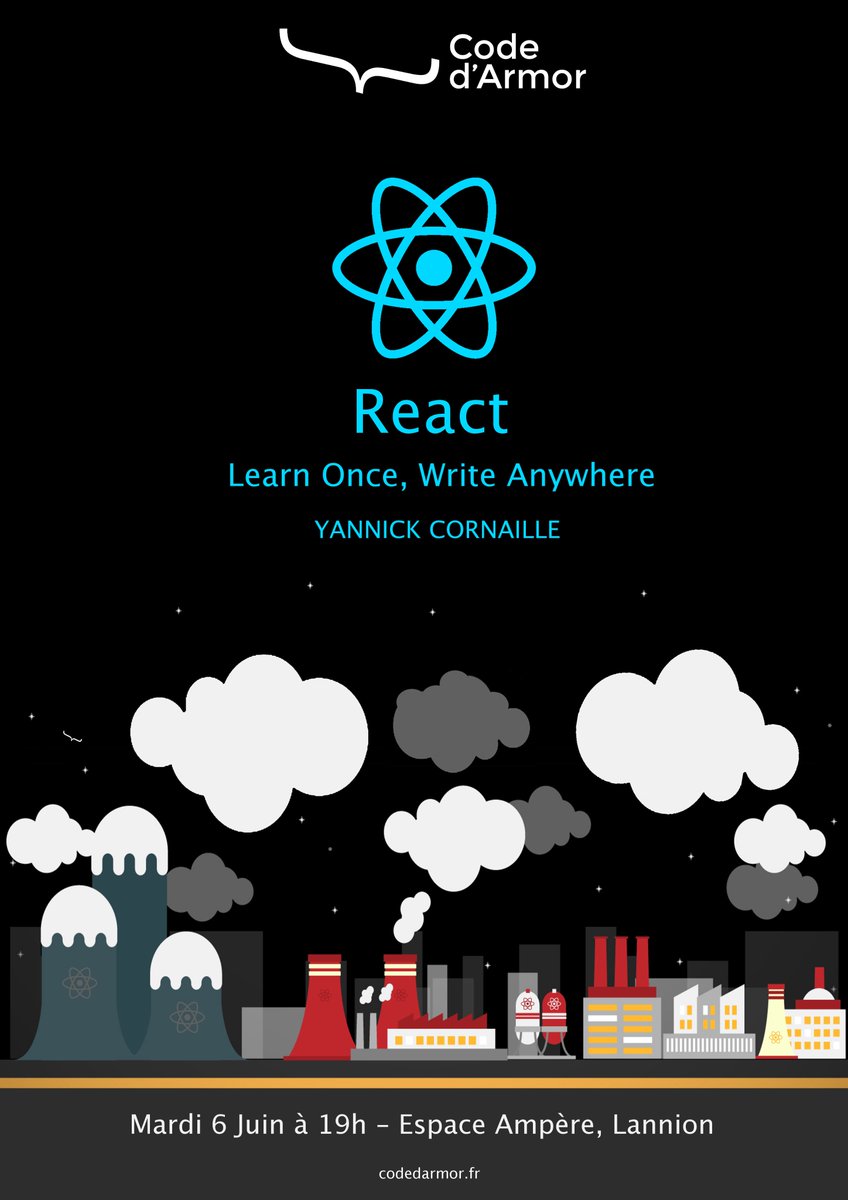 codedarmor's tweet photo. Vous voulez être react ? RDV le Mardi 6 Juin à 19h pour la dernière soirée
#codedarmor ! #React #ReactJS #dev
https://t.co/oHj6AYuDJD https://t.co/Qg2T03GWex