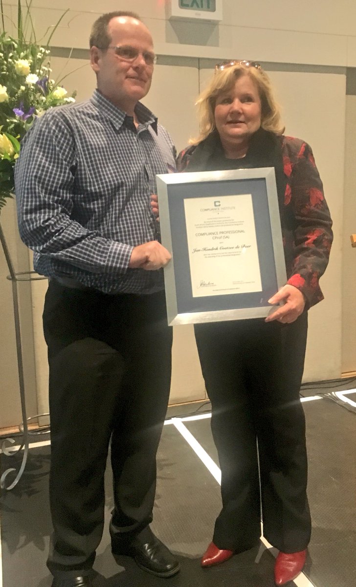 ComplianceSA's tweet photo. To end our #14CapeConference we award the members who have excelled in the field and attained their CProf designations! #COMPLIANCE https://t.co/VXk2D1Pw3s