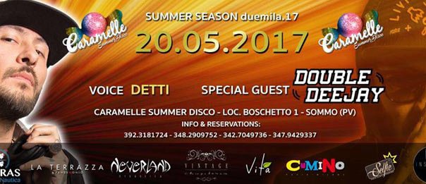 liveticket_it's tweet photo. Special guest #DoubleDeejay al #CaramelleSummerDisco, loc. #Boschetto - #Sommo (PV), sabato 20 maggio 2017
https://t.co/N33ue7meNV https://t.co/n1LAXtmrSl