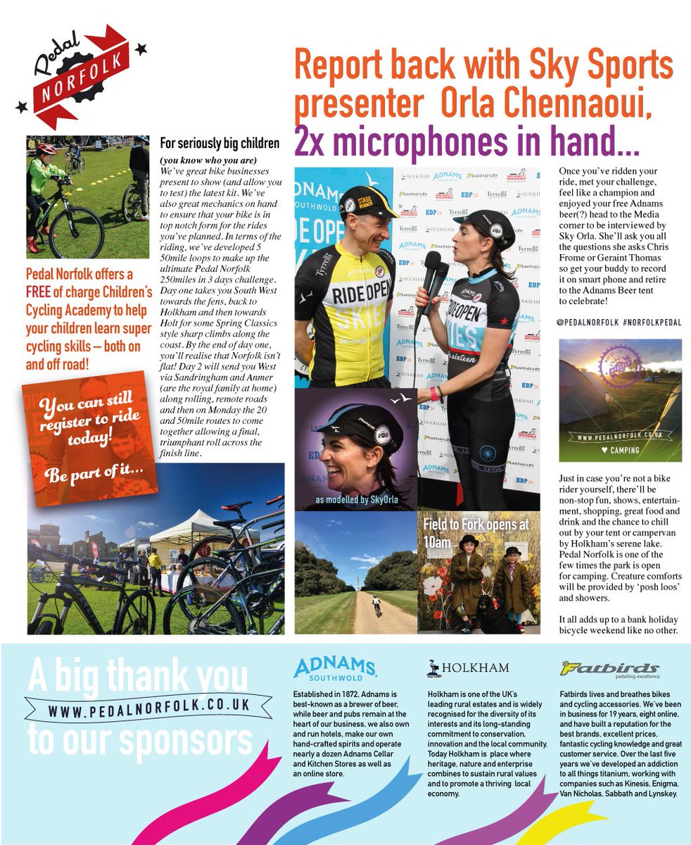 norfolkpedal's tweet photo. It's all about the interviews!
Are you fast enough to be #SkyOrla ?

#Giro #pedalnorfolk #EDP24 @EDP24 @FatBirds @Adnams @vstnorthnorfolk https://t.co/edFpKLMPat