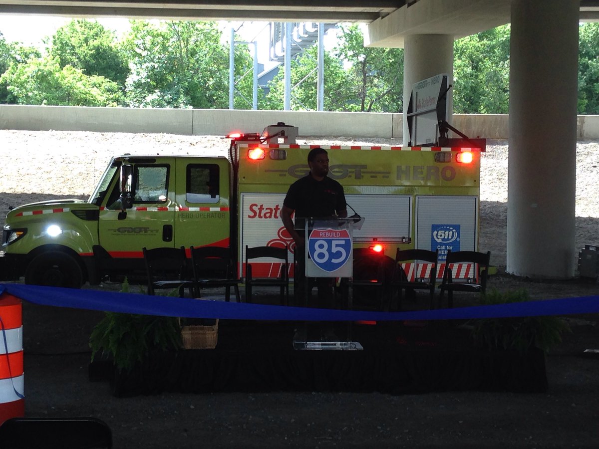 GDOTEast's tweet photo. Out at the site and finishing the final touches for our event today #I85rebuild... Be sure to watch our main FB feed for the live event. https://t.co/LrOUSBamCO