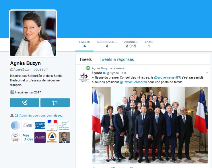 [Usurpation d’identité] Le compte ci-dessous est un faux compte.
La Ministre n’a pas de compte Twitter à ce jour.