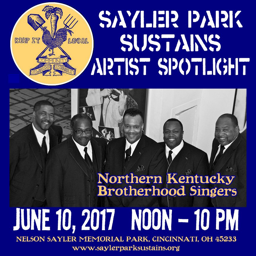 SPSustains's tweet photo. ARTIST SPOTLIGHT: Nobody does it like the Northern Kentucky Brotherhood Singers! They take the stage at 6:25 #saylerparksustains #june10th https://t.co/eVI7rW31xl