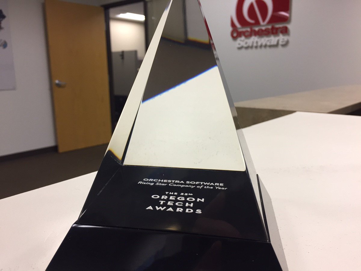 OrchestraSoft's tweet photo. "Orchestra Software Wins 2017 Technology Company of the Year" https://t.co/1xMBMSBaQT @techoregon #tech  #ConductYourCraft #SAP https://t.co/GGtdrwX0Ci