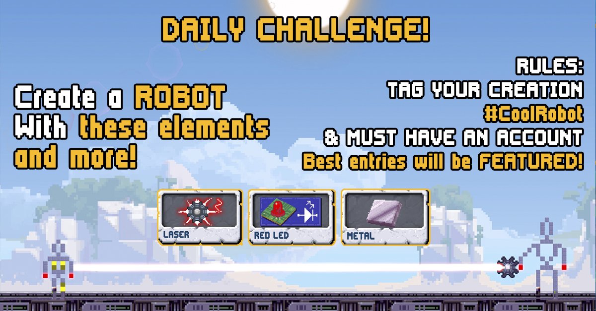 TheSandboxGame's tweet image. DAILY CHALLENGE! 🎉 Create a #Robot 🤖 and get featured! Tag your creation #CoolRobot and must have an account ! PLAY NOW! 🕹️