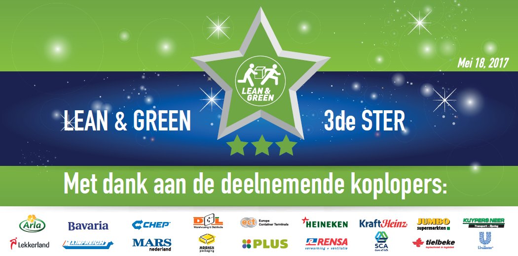 Thx <a href="/Heineken/">Heineken</a> <a href="/DglBv/">De Graaf Logistics</a> <a href="/rensanieuws/">Rensa</a> <a href="/PLUSretail/">PLUS Retail</a> <a href="/MainfreightEU/">Mainfreight Europe</a> en andere koplopers voor ontwikkelen 3e Star! lean-green.nl/news/lean-gree…