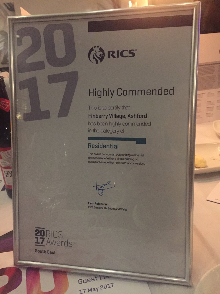 murdochwickham's tweet image. Great night @CrestNicholson MW’s Finberry– Highly Commended in Residential cat #RICSAwards @atkinsglobal @BDBDesignLLP @CarterJonas @WSP_UK
