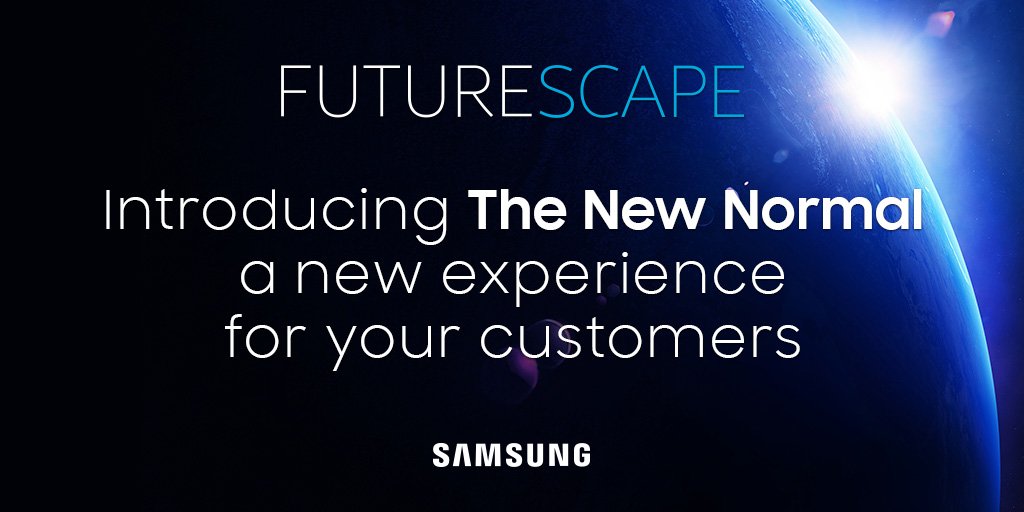 samsungbusiness's tweet photo. Brands establish the #NewNormal to create better experiences today & redefine what’s possible tomorrow #Futurescape https://t.co/Q7takiI4pZ https://t.co/qy87pwKs63