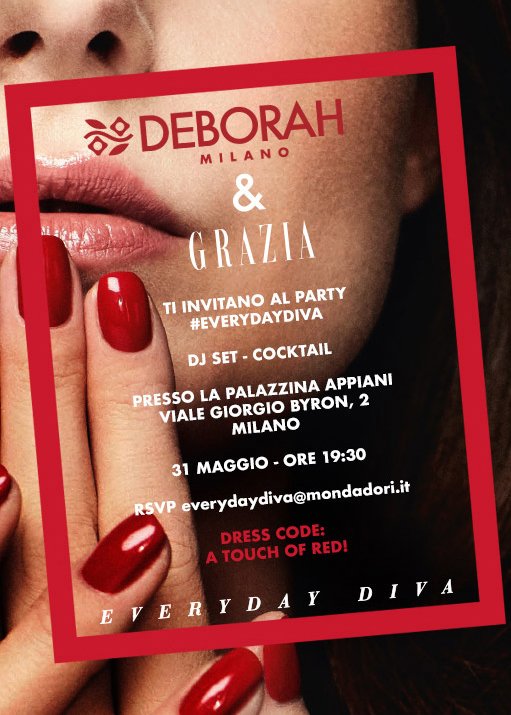 DeborahMilano's tweet photo. @DeborahMilano e @Grazia ti invitano al party #EveryDayDiva. Scopri come partecipare!  https://t.co/JWjUuetUiy https://t.co/VzetqM1Ai4
