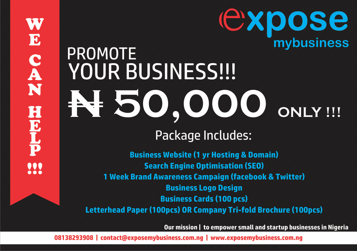 xtytoks's tweet photo. Wow wow, Amazing Offer for Small and Startup Businesses in Nigeria

Visit https://t.co/saOjXWdIJh https://t.co/6RMpH6p8nJ
