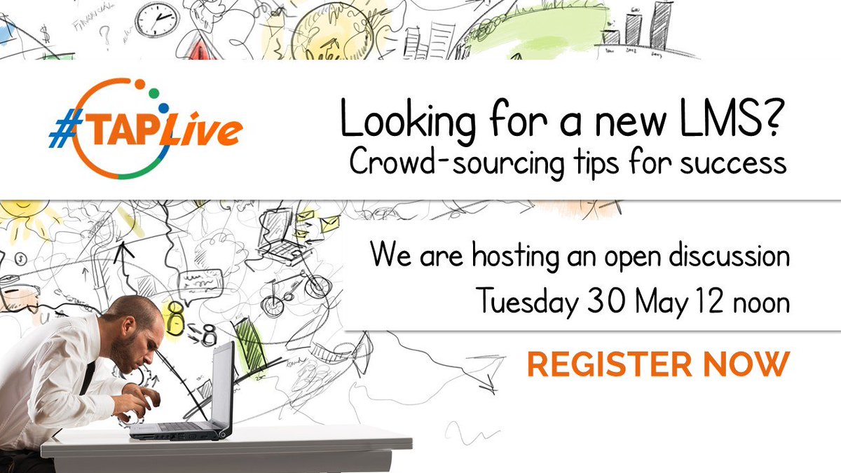 LauraLJ's tweet photo. Crowd-sourcing for free Webinar I'm hosting 20 May your tips/questions when looking for a new LMS #LMStips https://t.co/aEI2olZJ8i https://t.co/9z29mA5C3r