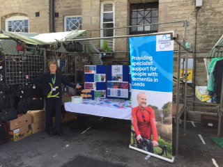 Bel &amp; Zoe out and about with their stall at Wetherby Market today wowing the public with cupcakes and smiles! #DAW2017 @AlzSocYorkshire