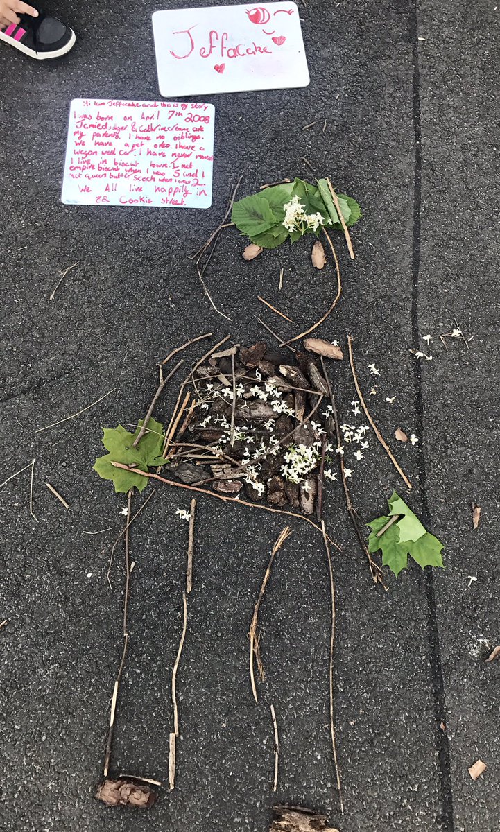 MissNMcculloch's tweet photo. Had the best 2nd last day on outdoor learning day! Literacy, Maths &amp; Science fun in the sun! 🌲🍃☀️🍎✏️ #charactermaking #slime #StrathPGDE https://t.co/Tw6koTYfrG
