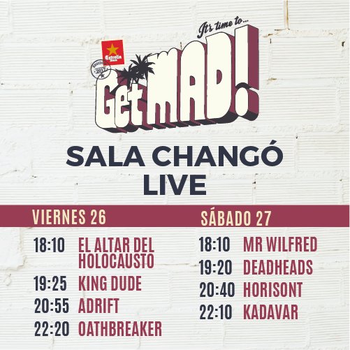 GetMadFestival's tweet photo. Hard-rock y metal en @chango_live con GetMAD! @the_oathbreaker , @KadavarOfficial y más! Entradas, 25€ + gastos: https://t.co/zE5SiX4fgg https://t.co/L9vjVqqJnw