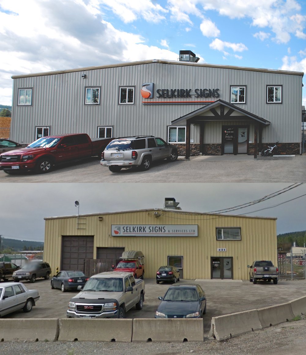 SelkirkSigns's tweet photo. #TBT to what our head office used to look like! 😱 2012 vs 2017. What a face lift! #throwbackthursday #change https://t.co/SCisFPgXaF