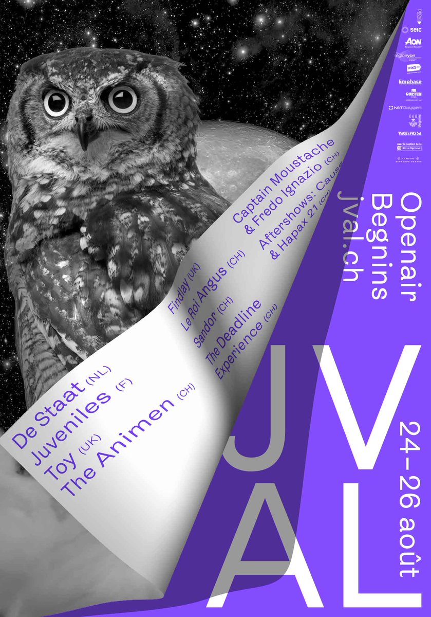 JVALopenair's tweet photo. JVAL Openair 2017 lineup, with @destaat, @Juvenilesband, @thebandtoy, @TheAnimen, @FindlayMusic and more. https://t.co/RIL9X4dHWM https://t.co/5Lfl26E1g3