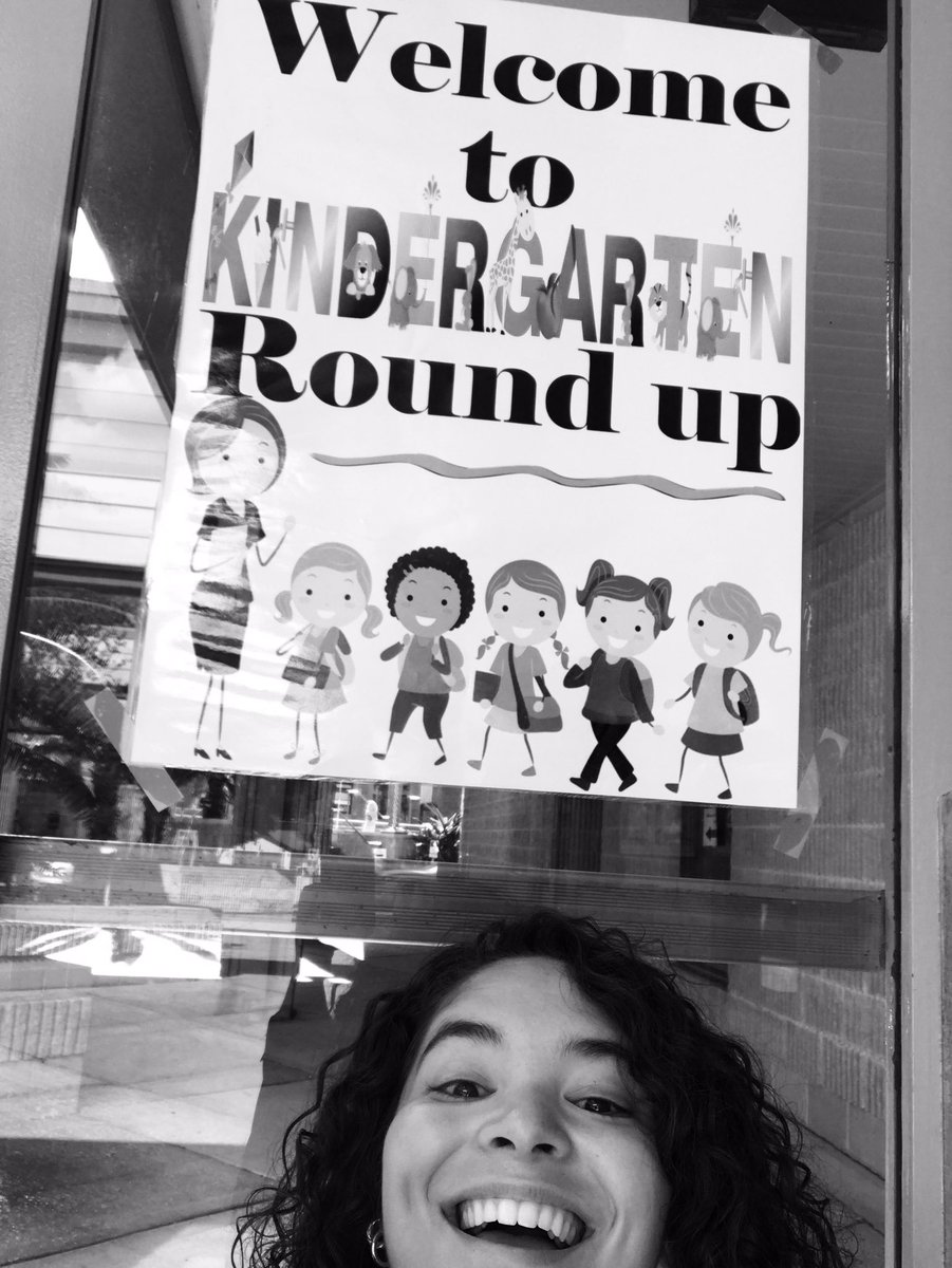 Here supporting the DES Kindergarten Round Up! Greeting families like it's my job! (Because... it is ☺️) 💙 #engagedfamilieshernando