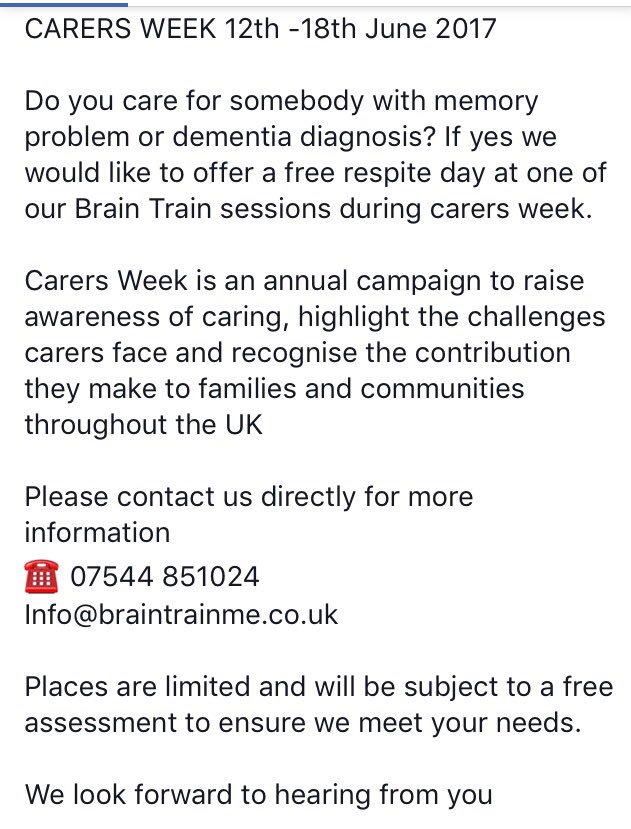 Calling all carers ... Have a free day to yourself during carers week, read below for more details
