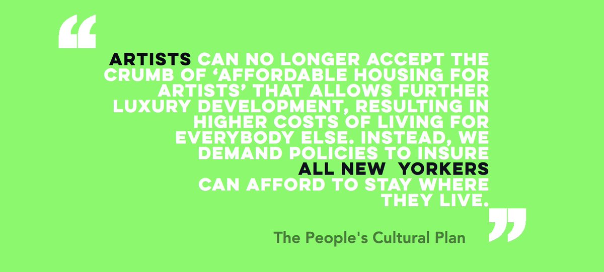 artistsspace's tweet image. The People's Cultural Plan – a radical re-envisioning of public cultural funding in NYC – is published today: peoplesculturalplan.org