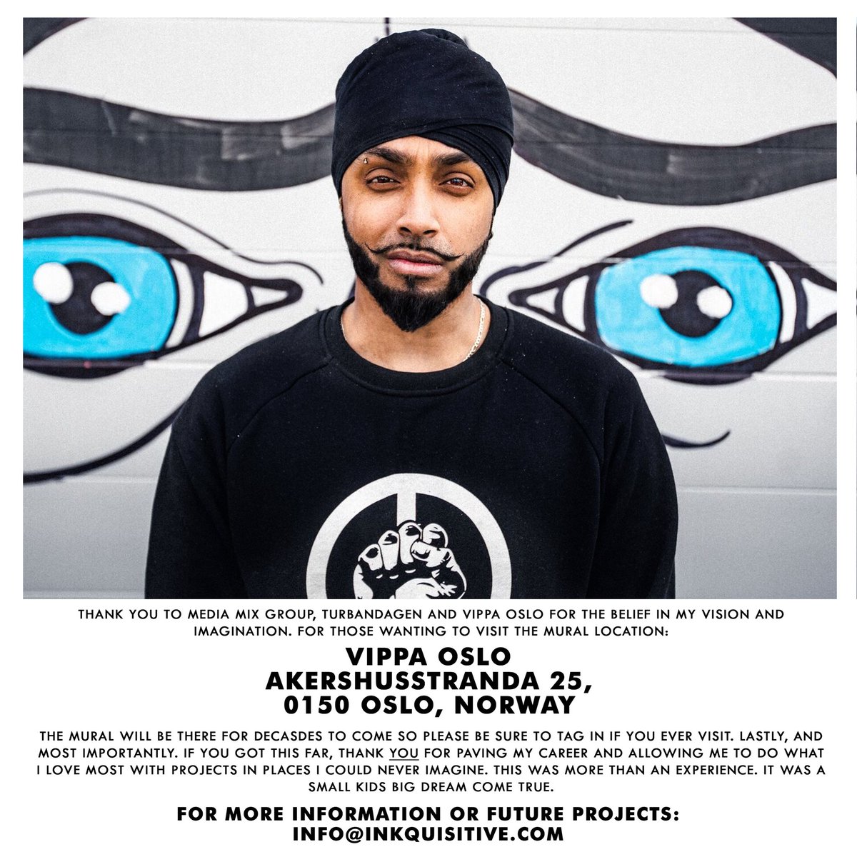 Inkquisitive's tweet photo. 24 days,
18 permanent markers,
12 tubs of paint,
10 hours a day,
8 brushes,
4 flights
2 cultures,
1 kid with a vision

my biggest creation. https://t.co/qWfj67PU5u
