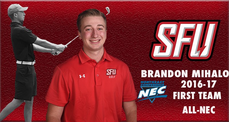 SFUathletics's tweet photo. MGOLF: Mihalo named first team All-NEC

https://t.co/G4ewEKmTdu https://t.co/Unl4utvZLC