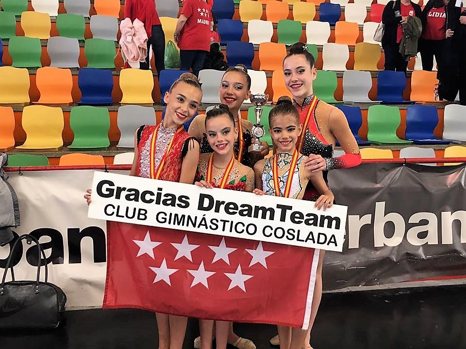 OndaCeroCoslada's tweet photo. El equipo gimnasia rítmica Club Gimnastico Coslada consiguió días atrás el 3er puesto 1ª fase circuito Iberdrola con clubes de toda España https://t.co/PsPX6qMeBb