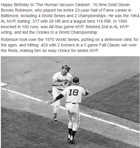 Happy Birthday Brooks Robinson!  