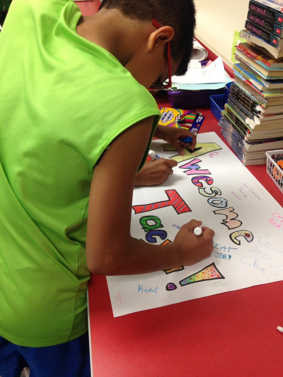 MsMugridge's tweet photo. Making posters for our friends who participated in the special olympics today! https://t.co/yxyFFDLhmE