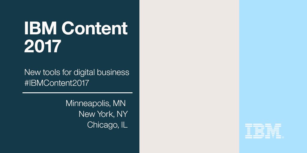 Content Minneapolis might be coming to a close but don't forget to register for New York and Chicago! #IBMContent2017