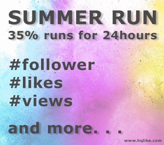 hqlike_'s tweet image. HQlike für mehr Follower, Likes, Views and more.
Up to 40% discount for selected products - but only 24 hours.
Link: hqlike.com/en/summer_run.…