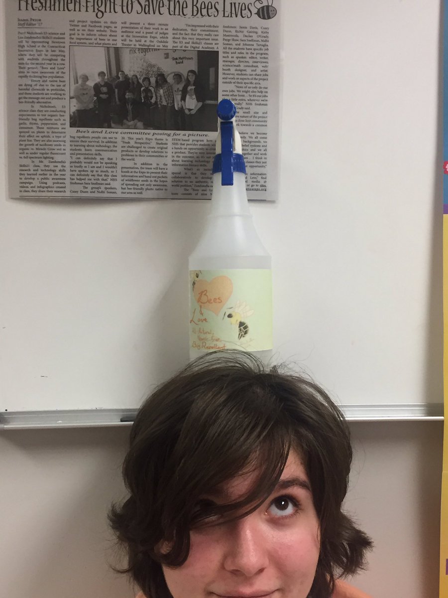 NHSBeesAndLove's tweet photo. @SaraSnellman posing with our natural bug-repellent! https://t.co/3sGFFSB1QY