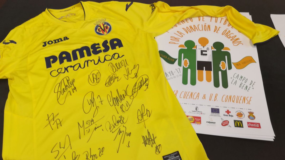 AlcerCuenca's tweet photo. Muchas gracias a los jugadores del @Villareal__CF que han donado esta camiseta para rifarla durante el Torneo del domingo https://t.co/yF64DsscGR