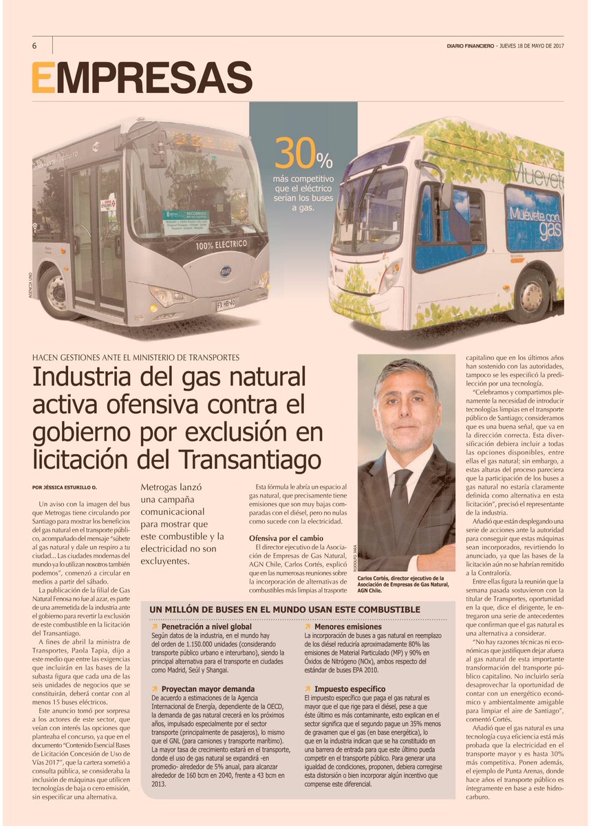 MHormazbal's tweet photo. Interesante articulo en Diario Financiero: industria del gas natural activa ofensiva contra gob x exclusión en licitación del transantiago! https://t.co/joVHmyhPhl