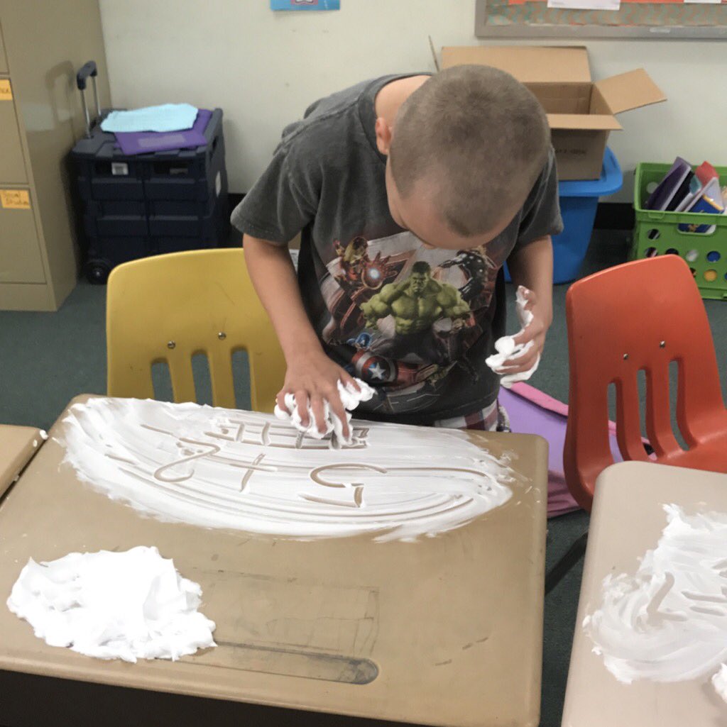 Practicing math facts with Shaving Cream <a href="/WestsideVCS/">Westside Elementary</a>