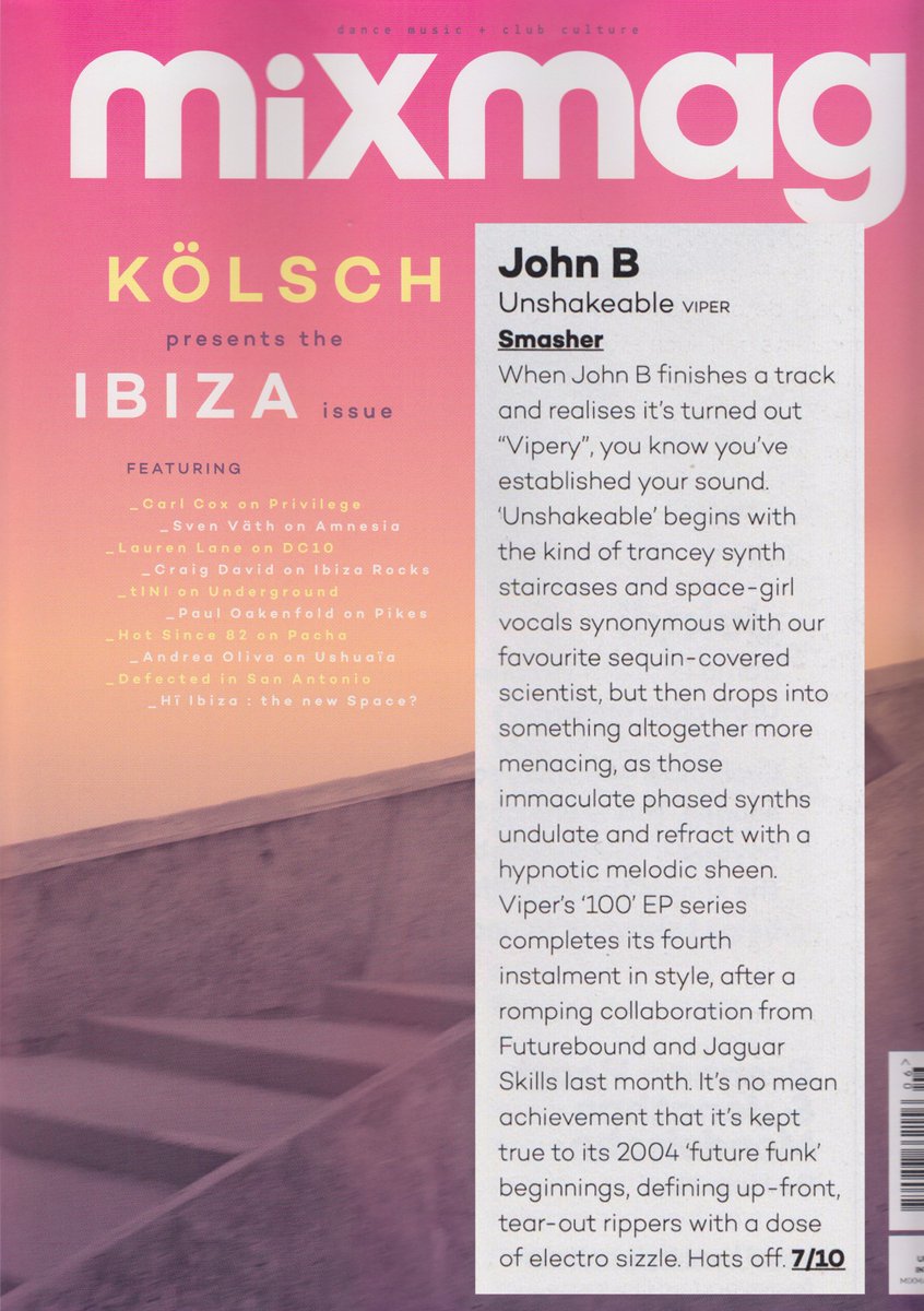ViperRecordings's tweet photo. Thanks @Mixmag @ewen2323 for the review of @johnbbeta #Unshakeable and the #VIPER100 EP! 🐍💯 https://t.co/c7YwI5zIvc
