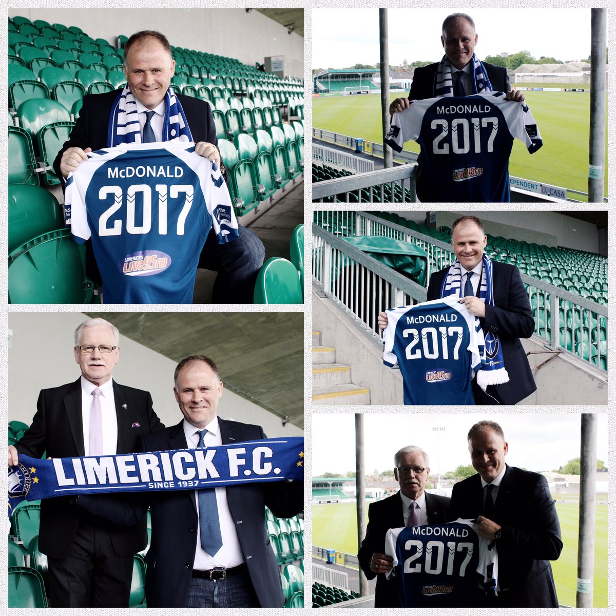 New manager Neil McDonald at the Home of Limerick Football <a href="/marketsfield/">Markets Field</a> today. Welcome Neil! ⚽️ #LimerickFC @LimLive95fm
