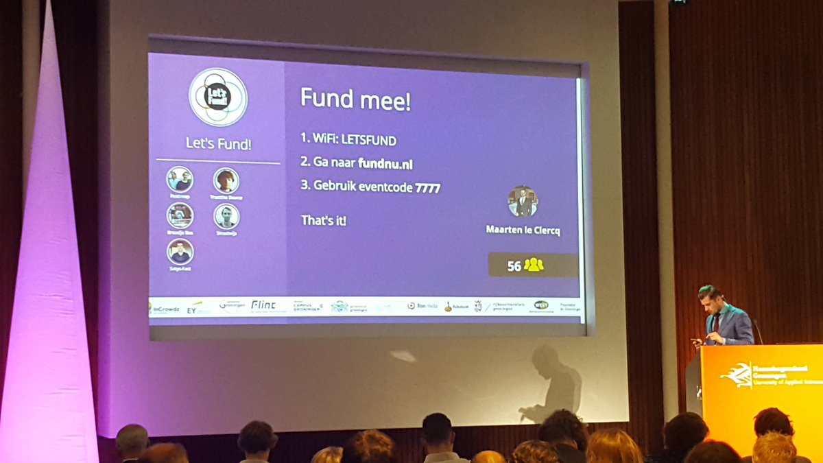#letsfund2017 gestart! Oud Noorderling <a href="/arjenbanach/">Arjen Banach</a> is dagvoorzitter &amp; alumni wouter en Joost <a href="/FestimapNL/">Festimap NL</a> trappen af