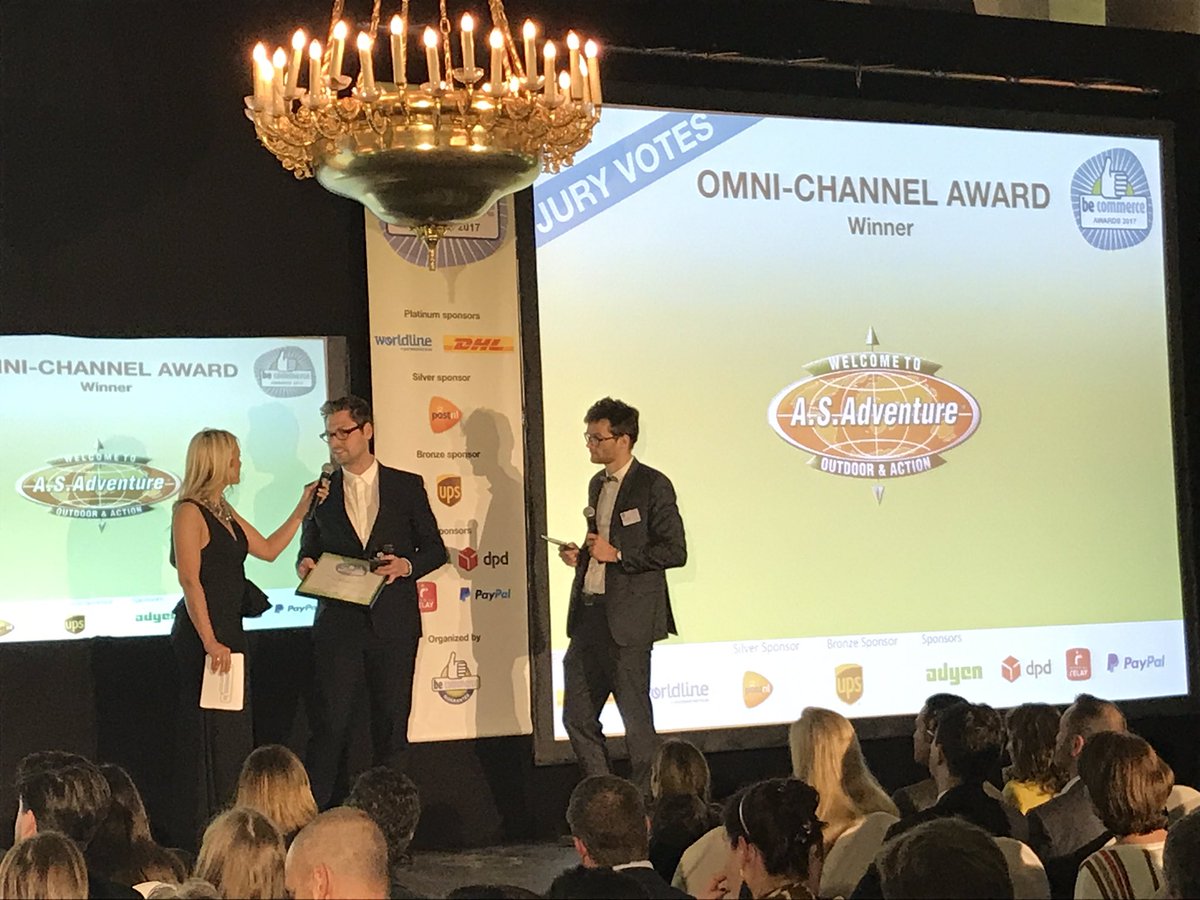 becomdigital's tweet photo. Our best Belgian click&amp;brick, our Omni-Channel Award goes to @asadventure! #BA17 https://t.co/XPMXoiLbFZ