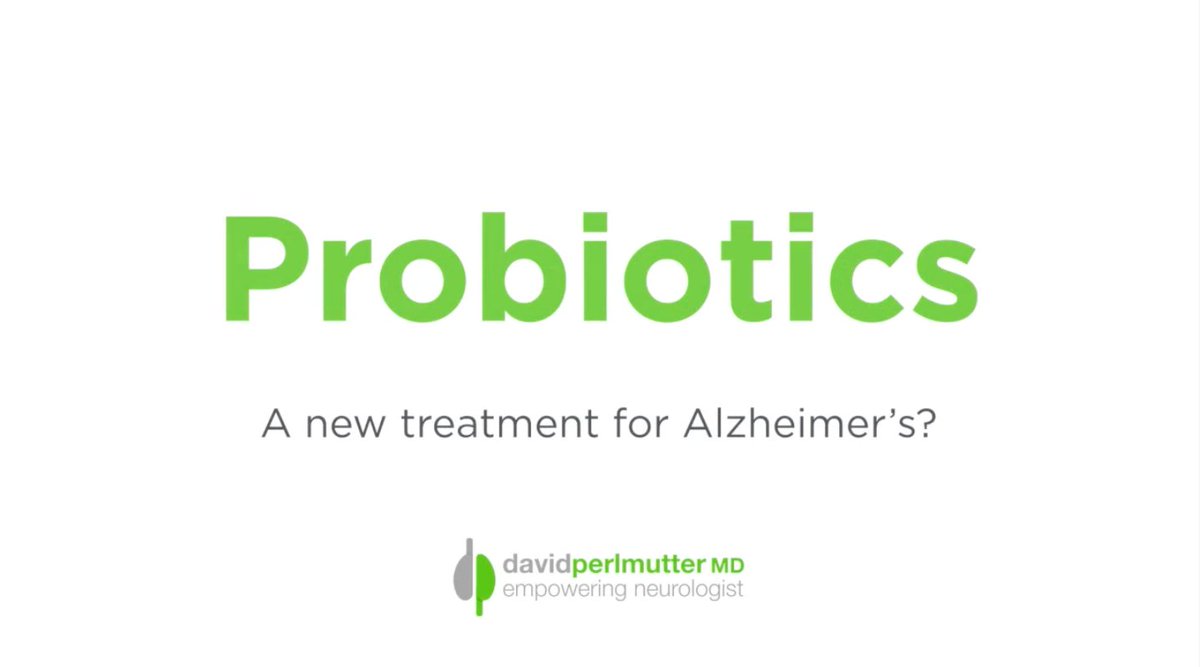 DavidPerlmutter's tweet photo. We discussed it in #BrainMaker, but could #probiotics be a treatment for #Alzheimers? More in today’s video. https://t.co/sQDOld7dzJ https://t.co/NHWQUlD96V